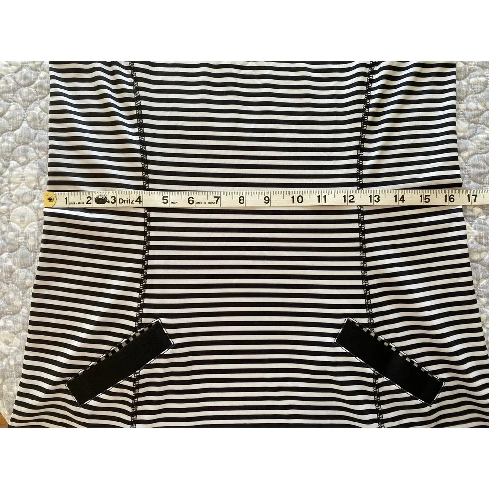 Jofit Dress Black White Striped Golf Athleisure Collar V Neck Pockets Small - Picture 4 of 12